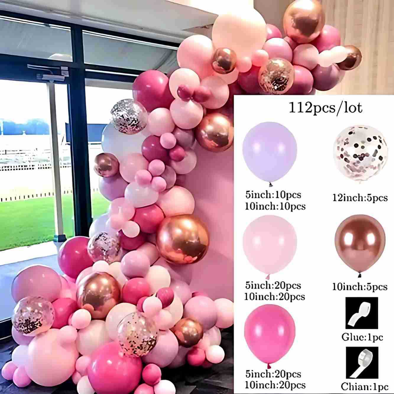 Colorful Latex Birthday Balloon Garland Arch Suit