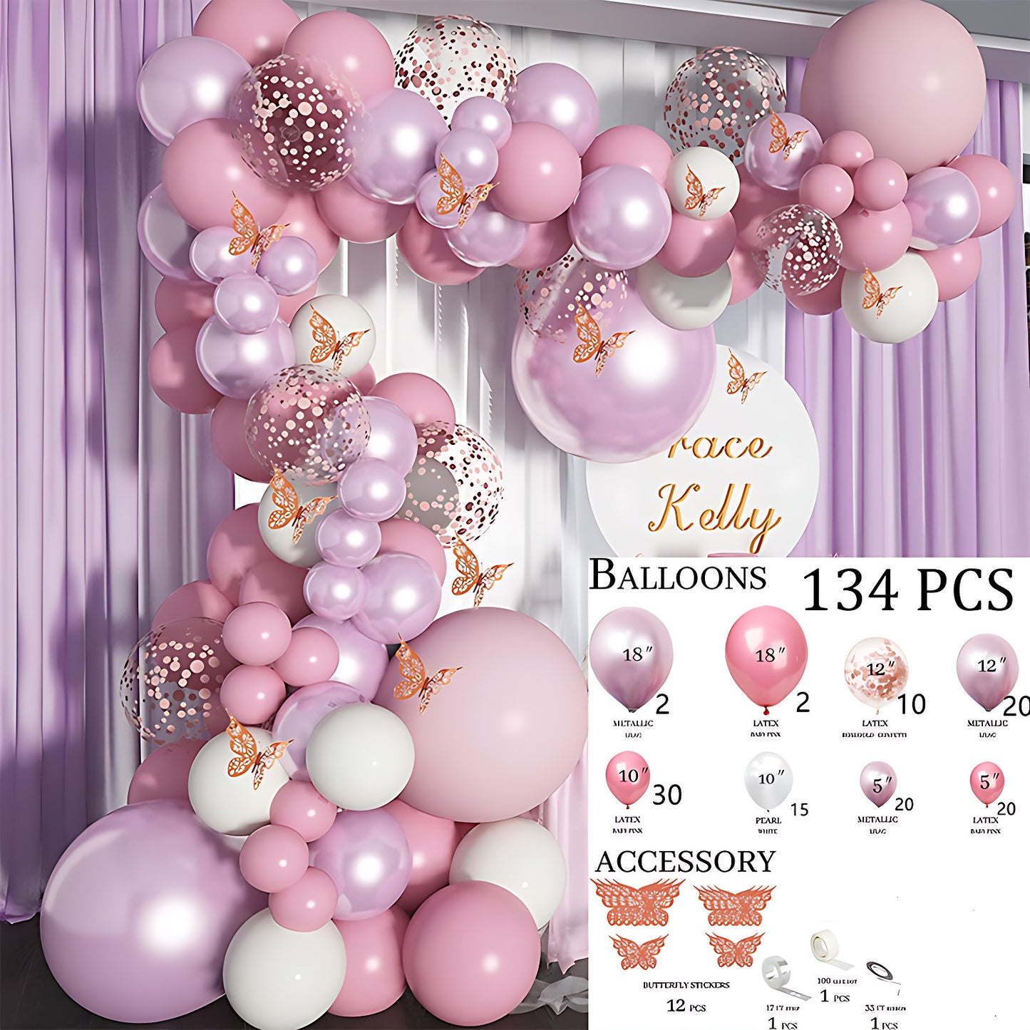 Colorful Latex Birthday Balloon Garland Arch Suit