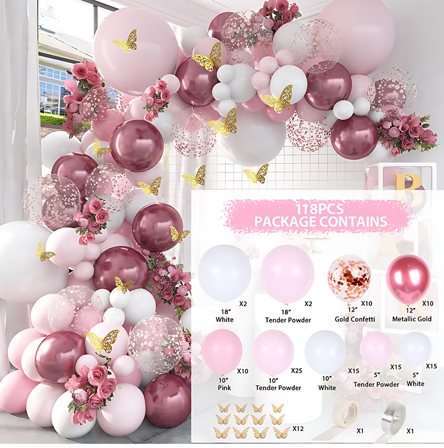 Colorful Latex Birthday Balloon Garland Arch Suit