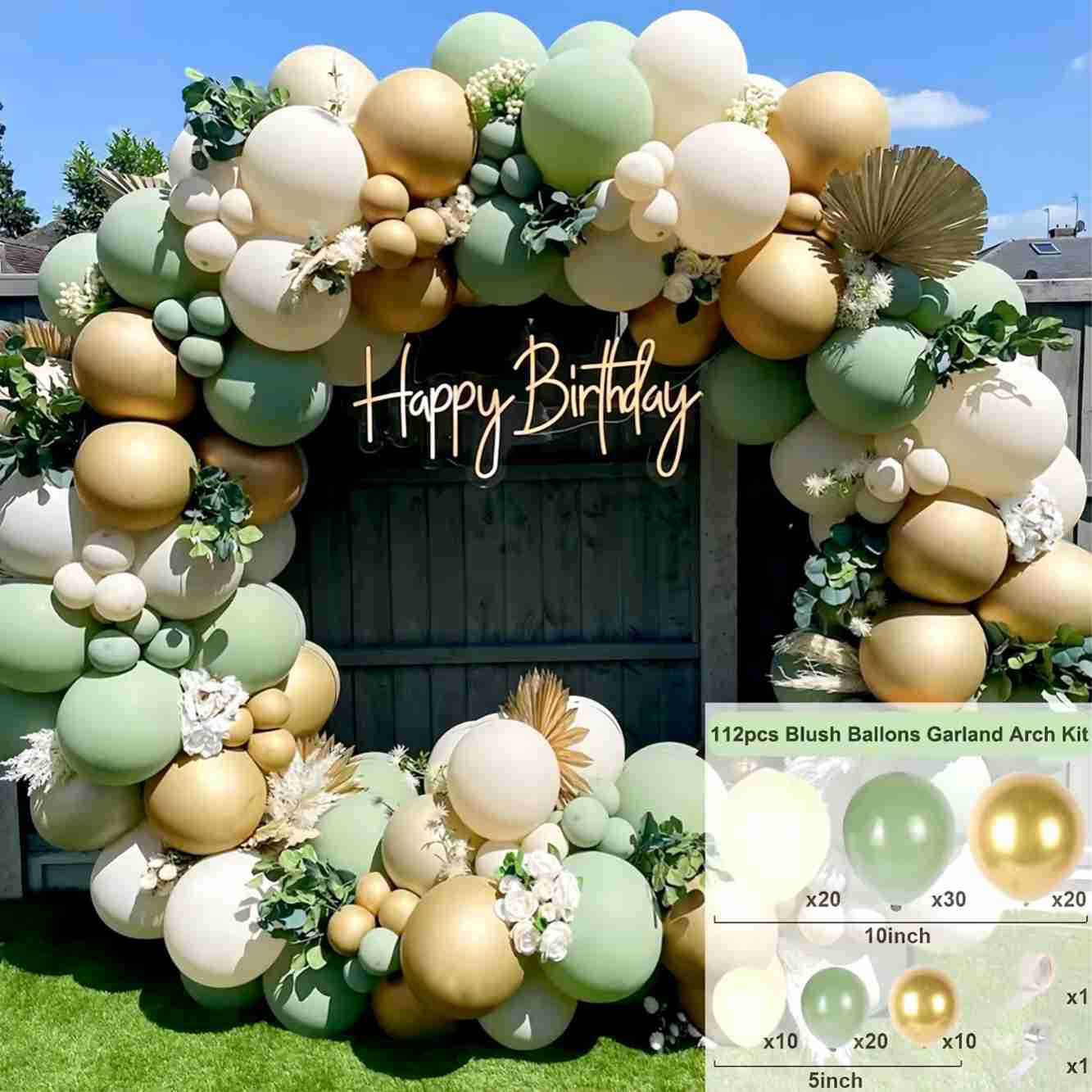 Colorful Latex Birthday Balloon Garland Arch Suit