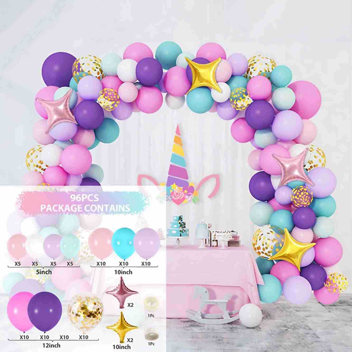 Colorful Latex Birthday Balloon Garland Arch Suit