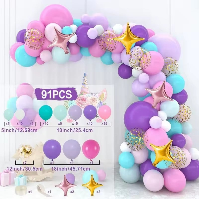Colorful Latex Birthday Balloon Garland Arch Suit