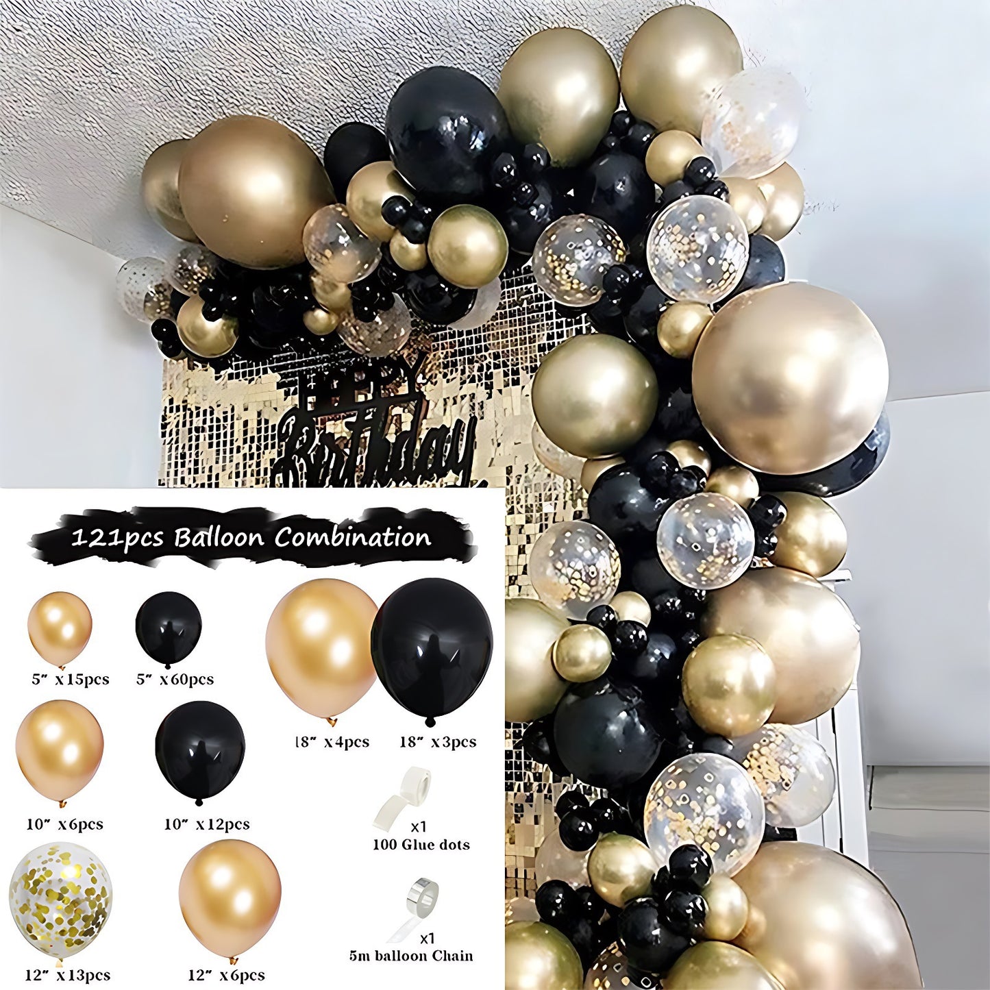 Colorful Latex Birthday Balloon Garland Arch Suit