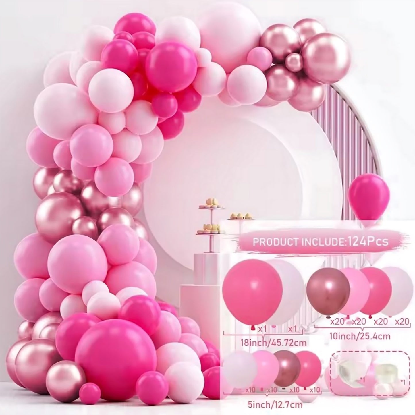 Colorful Latex Birthday Balloon Garland Arch Suit
