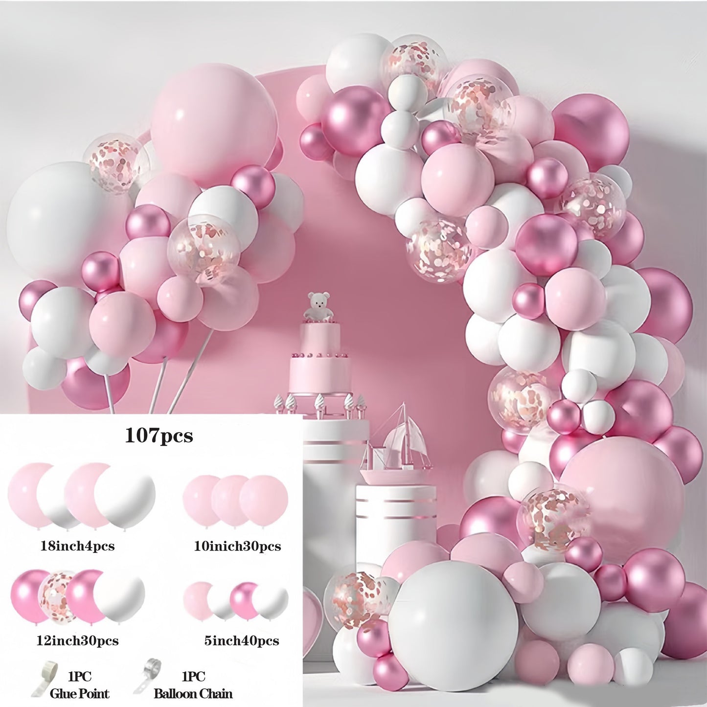 Colorful Latex Birthday Balloon Garland Arch Suit