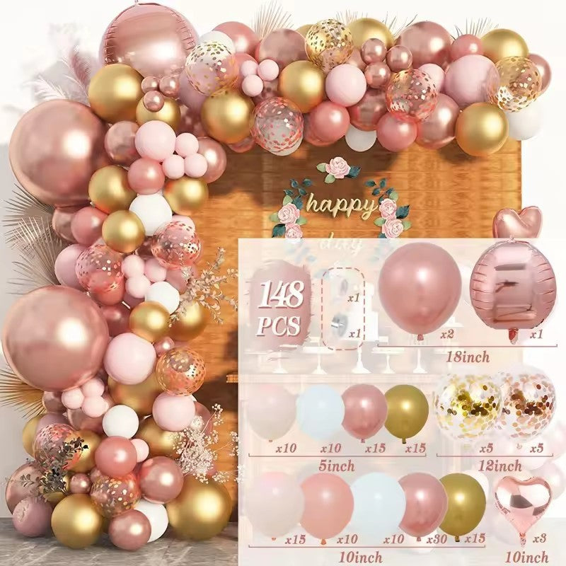 Colorful Latex Birthday Balloon Garland Arch Suit