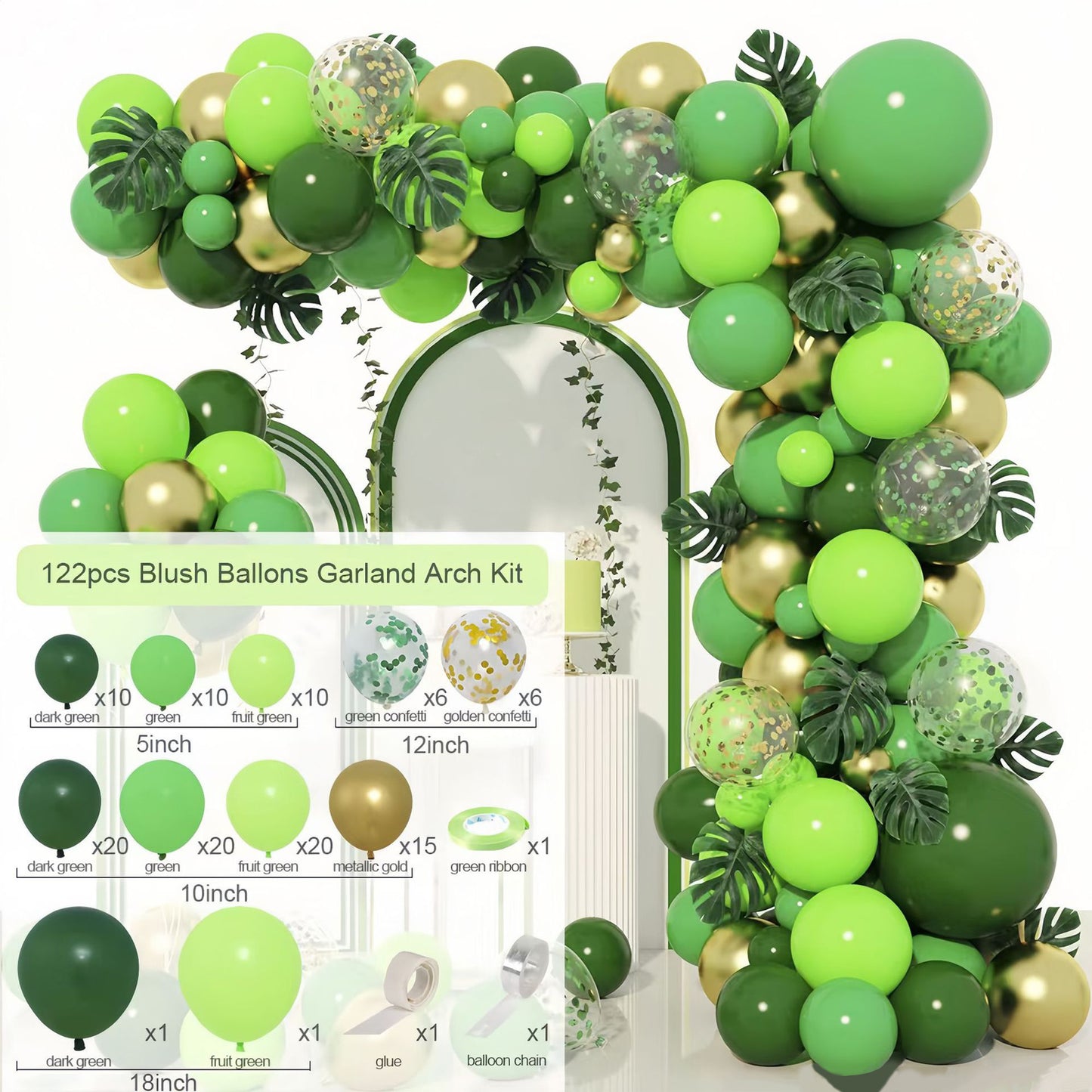 Colorful Latex Birthday Balloon Garland Arch Suit