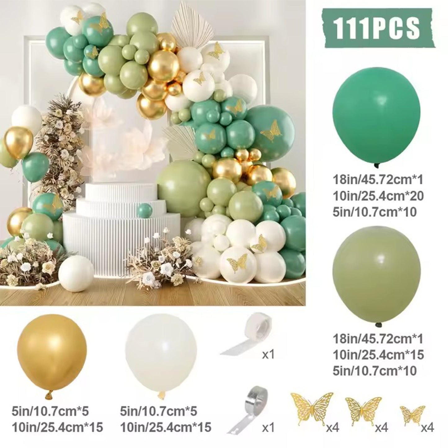 Colorful Latex Birthday Balloon Garland Arch Suit