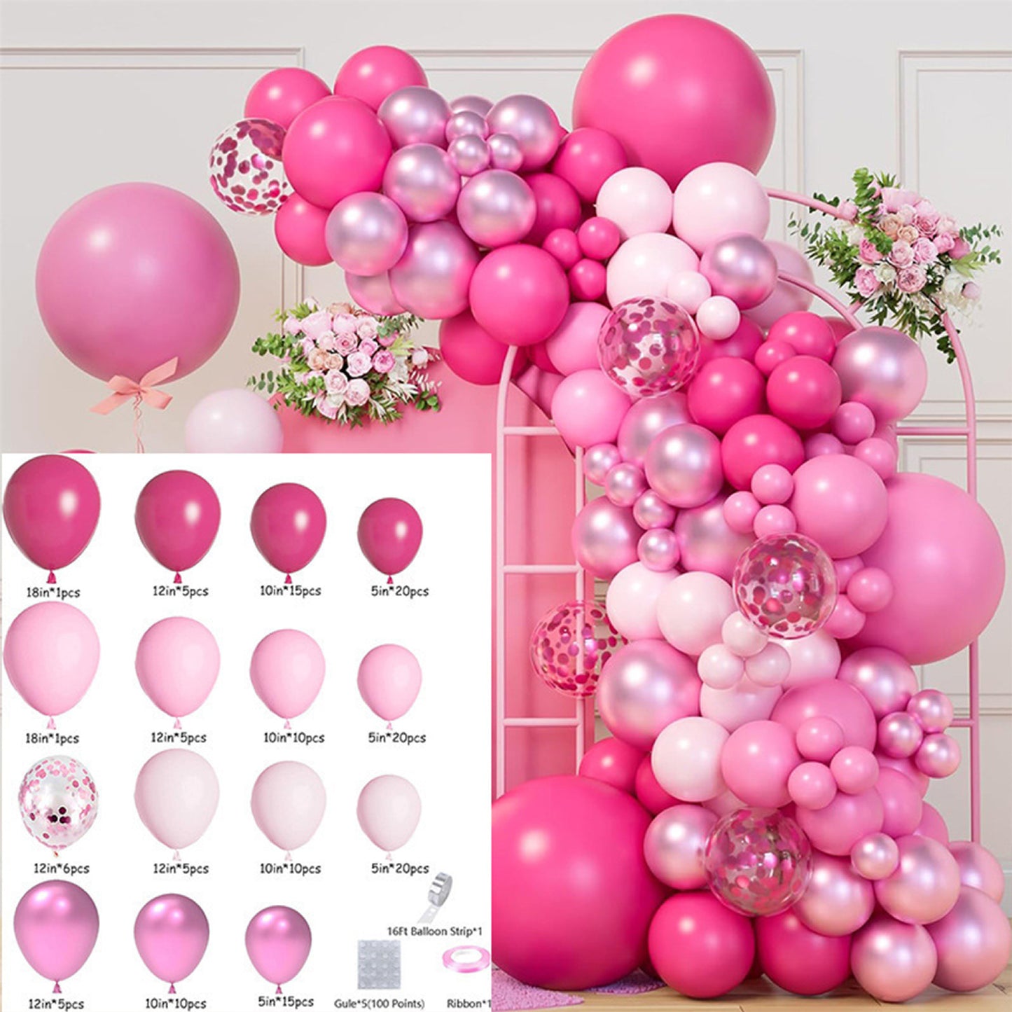 Colorful Latex Birthday Balloon Garland Arch Suit