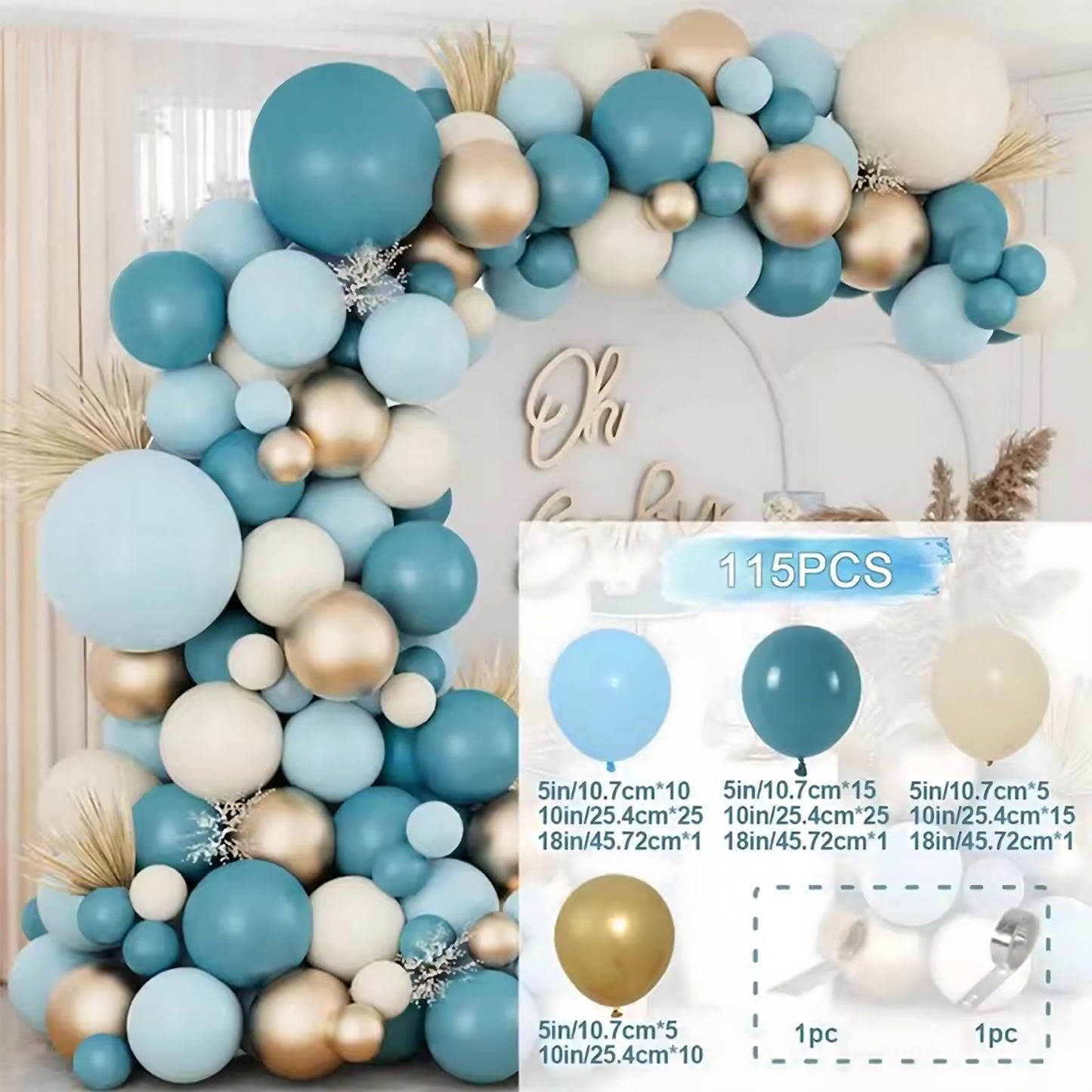 Colorful Latex Birthday Balloon Garland Arch Suit