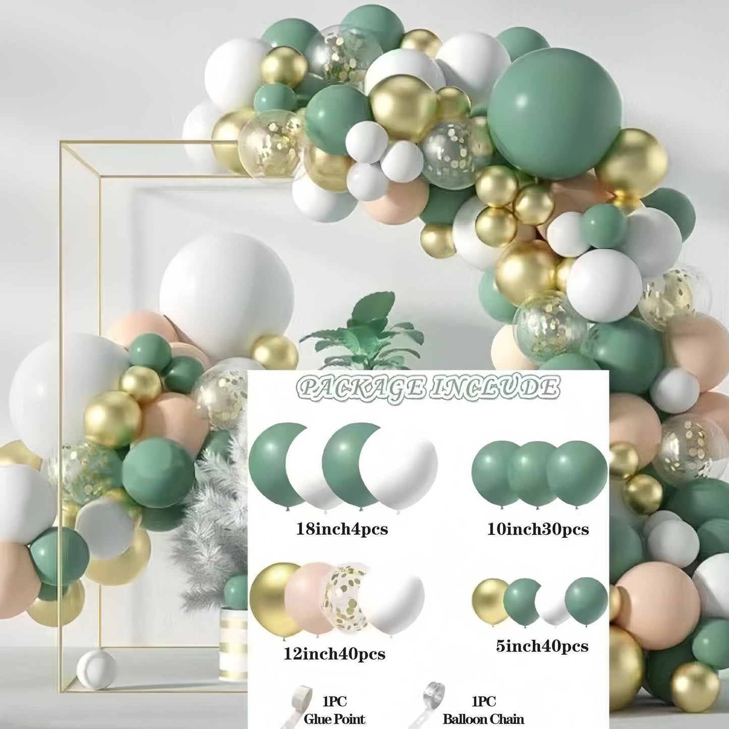 Colorful Latex Birthday Balloon Garland Arch Suit