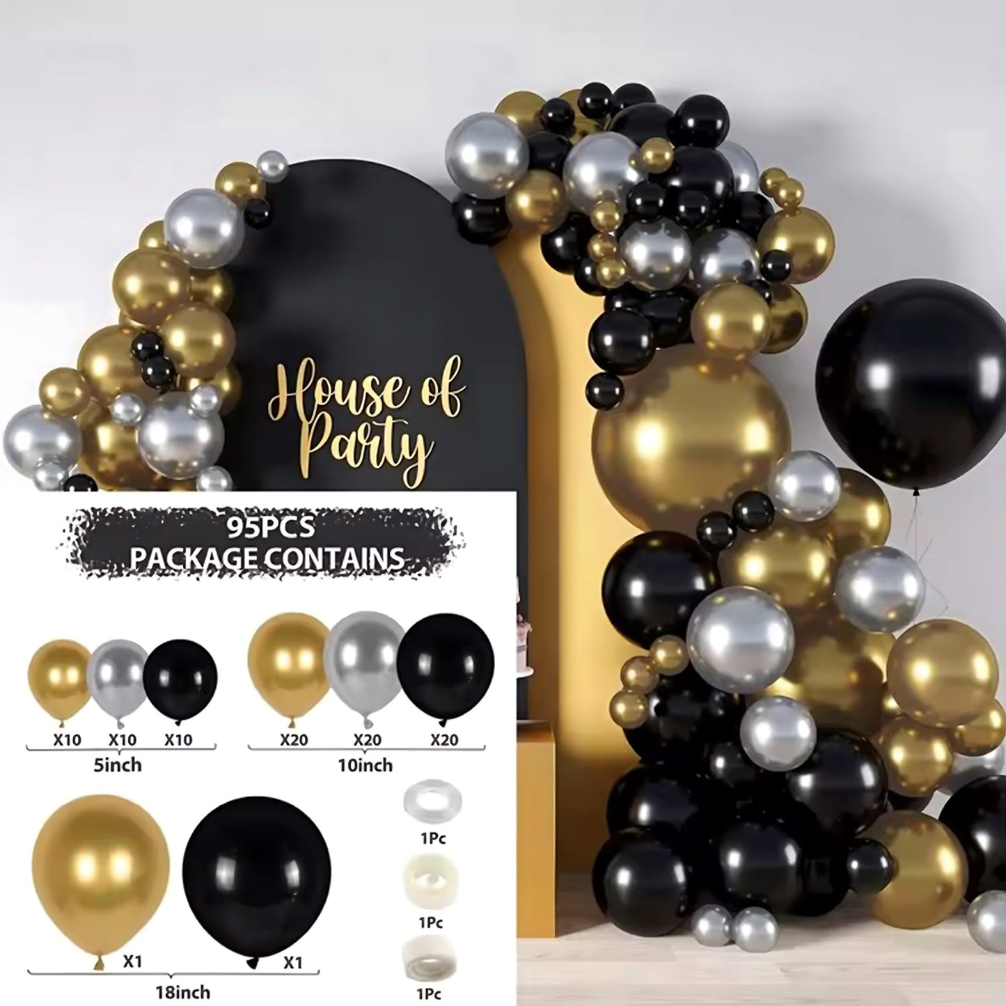 Colorful Latex Birthday Balloon Garland Arch Suit