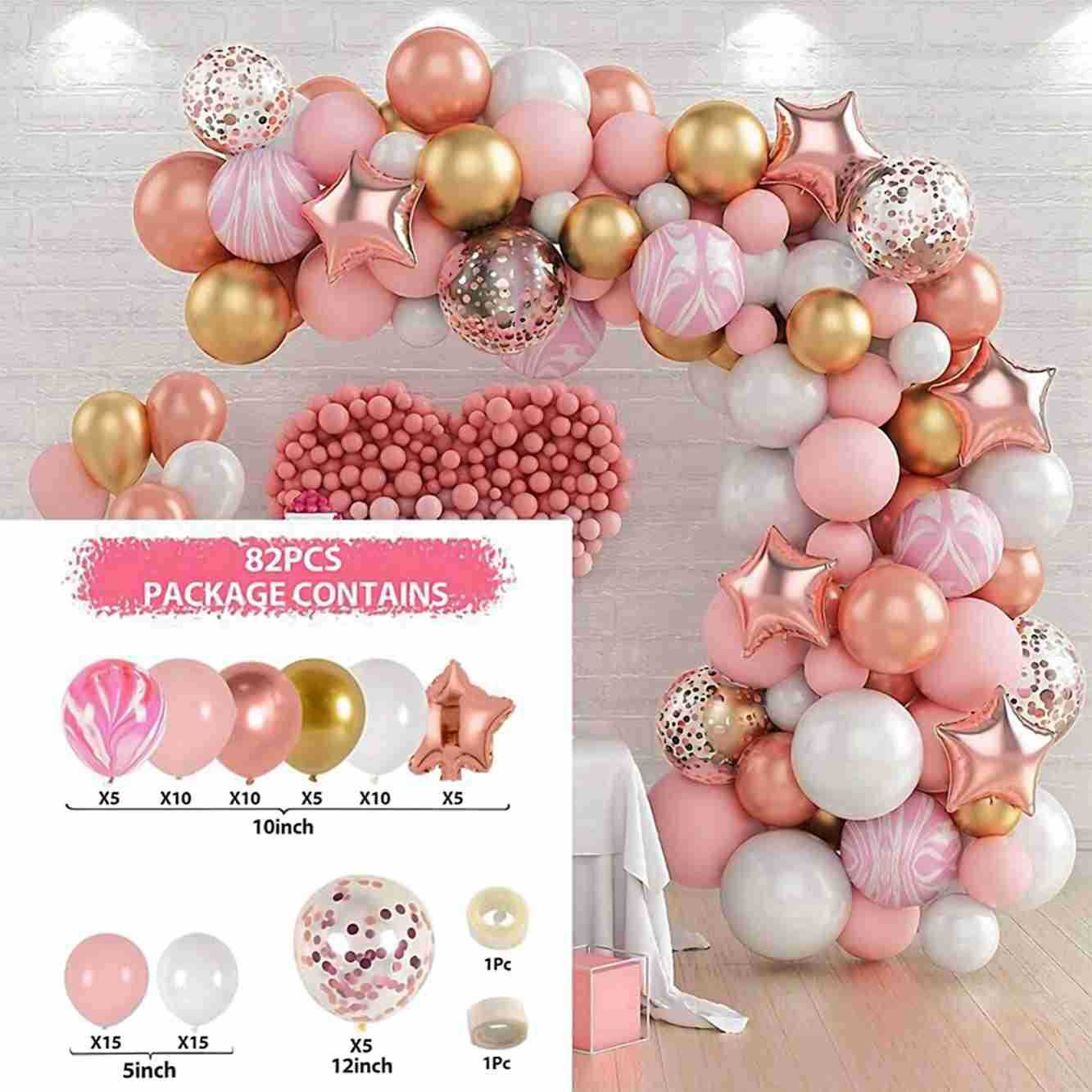 Colorful Latex Birthday Balloon Garland Arch Suit