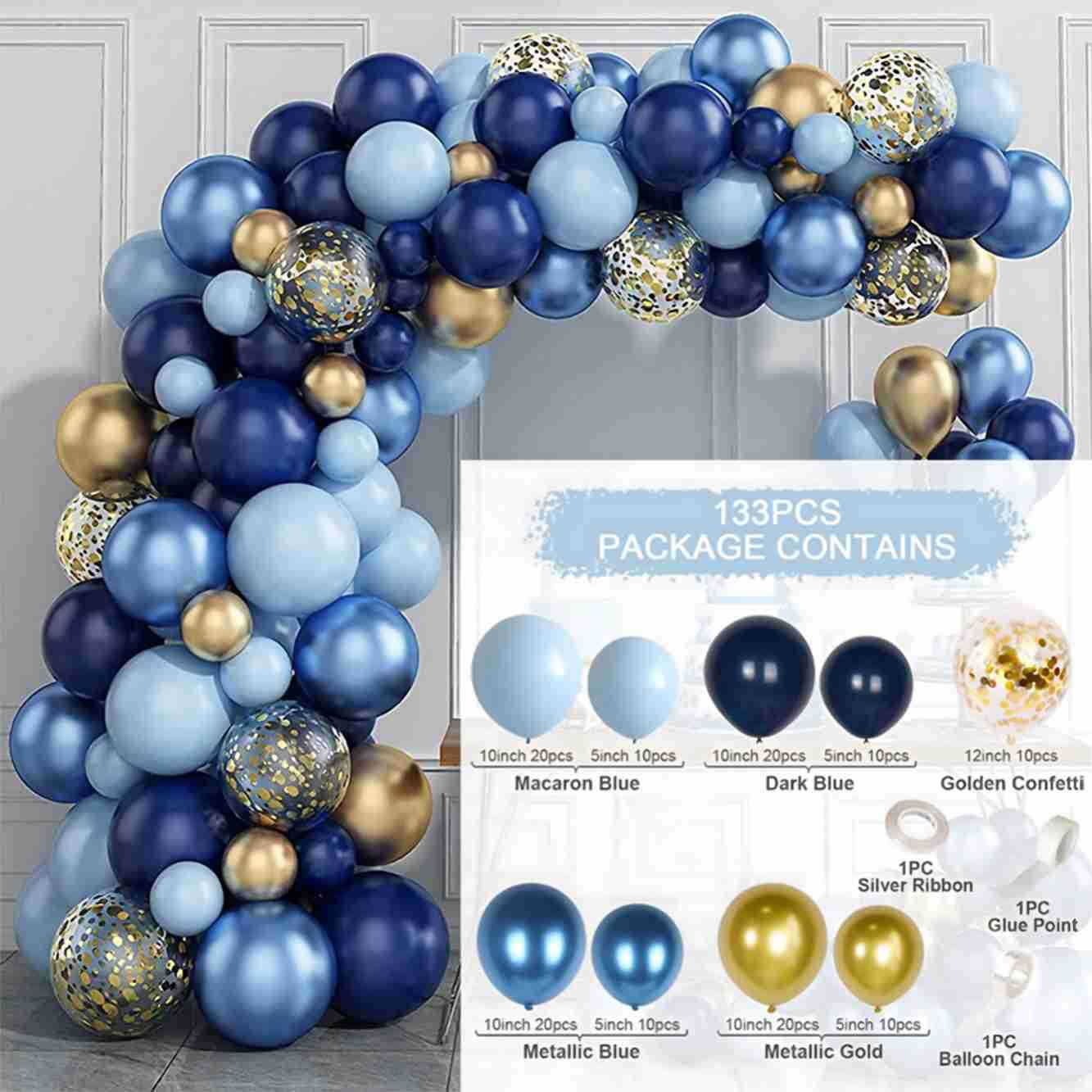 Colorful Latex Birthday Balloon Garland Arch Suit
