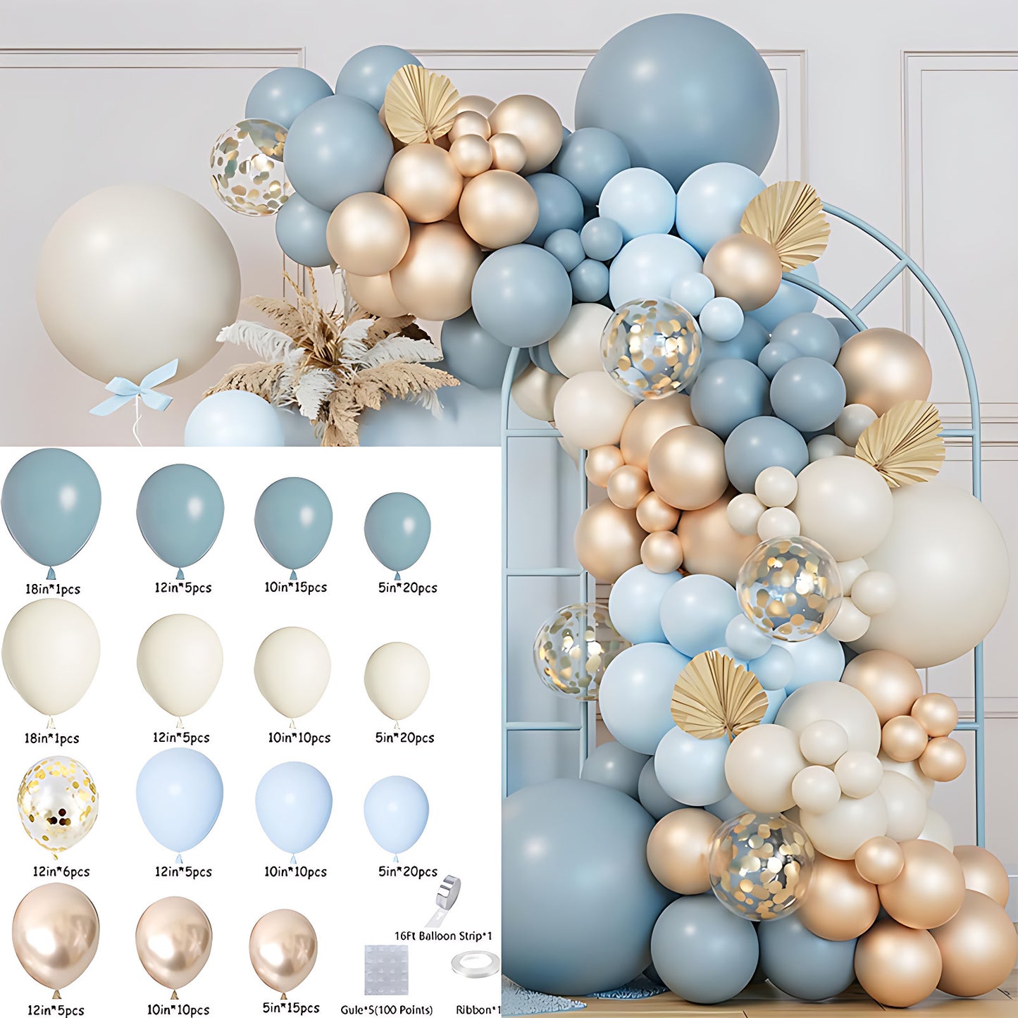 Colorful Latex Birthday Balloon Garland Arch Suit