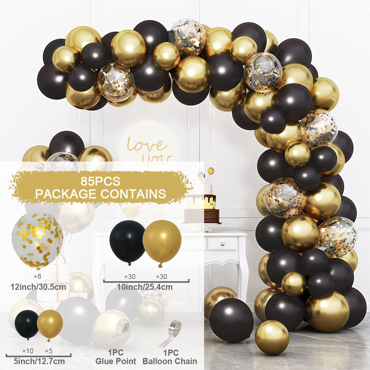 Colorful Latex Birthday Balloon Garland Arch Suit