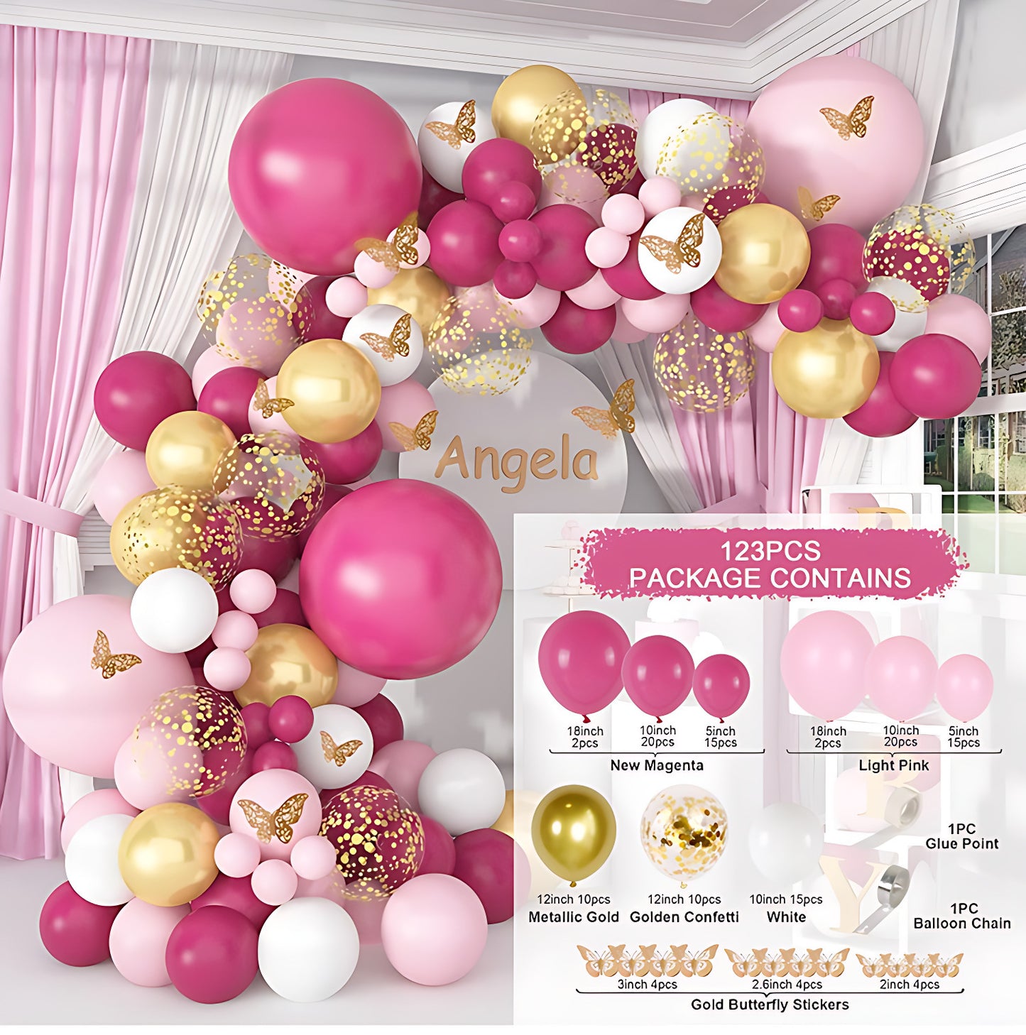 Colorful Latex Birthday Balloon Garland Arch Suit